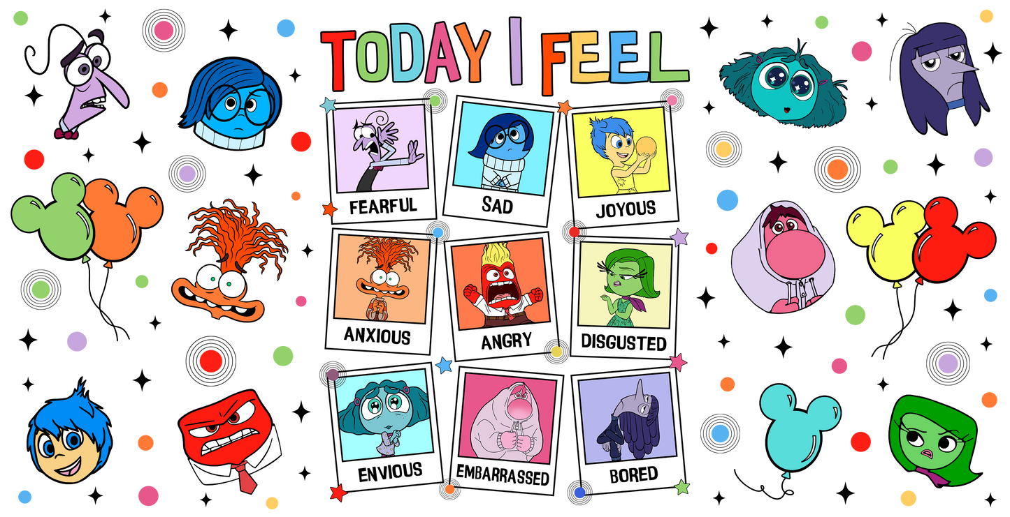Emotion cartoon uv or dtf cup wrap