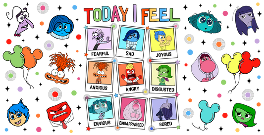 Emotion cartoon uv or dtf cup wrap