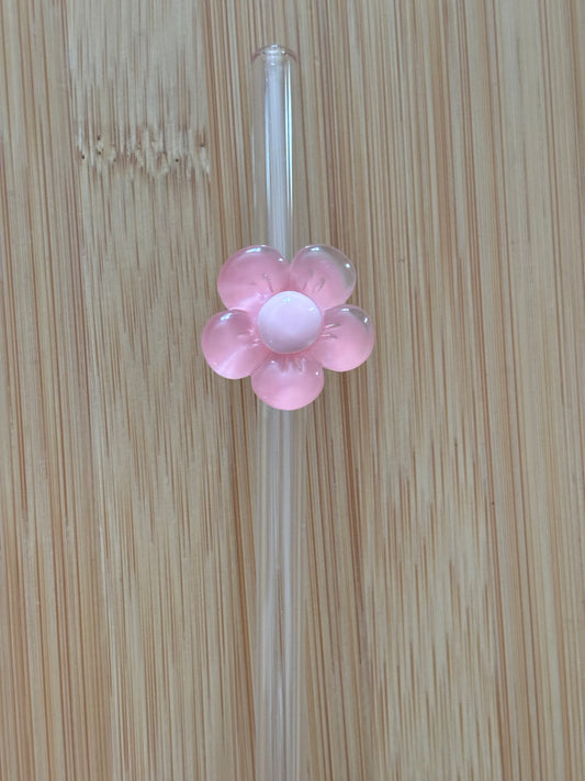 Pink retro flower straw