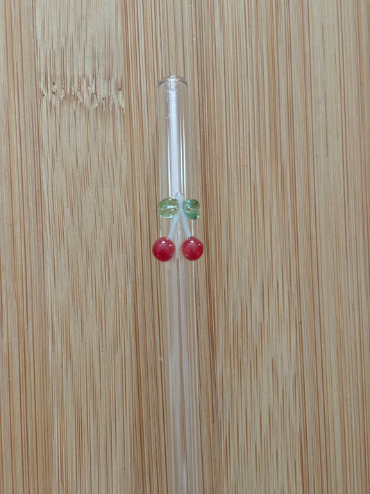 Red cherry straw