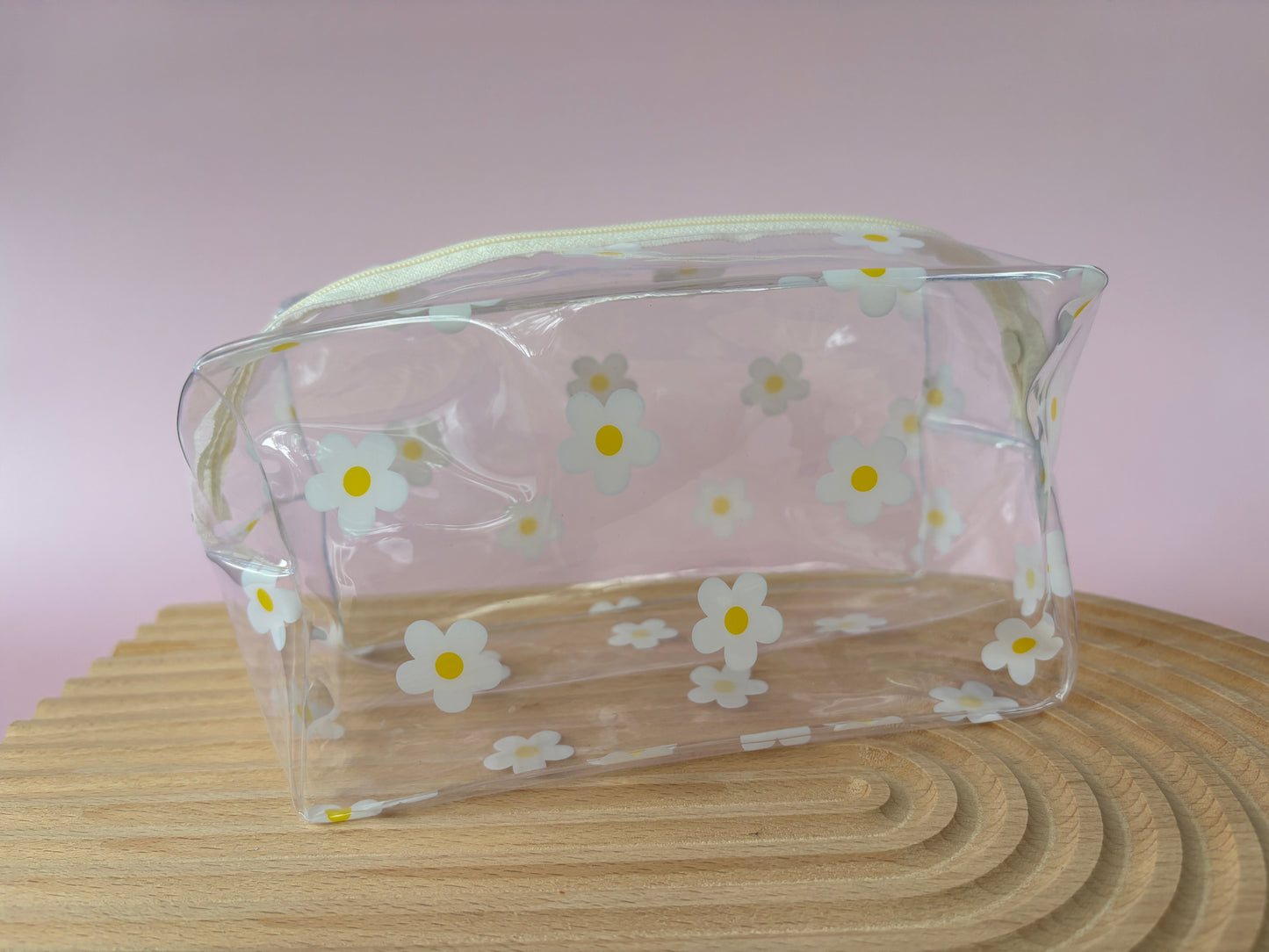 Clear with white Daisies pencil case