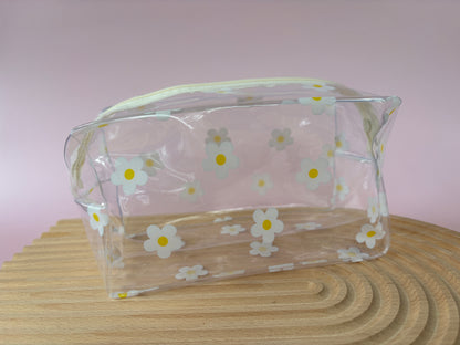 Clear with white Daisies pencil case