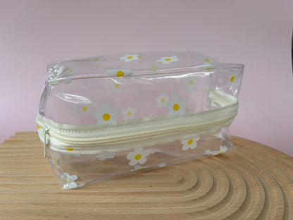 Clear with white Daisies pencil case