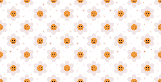 Retro smiley flower uv dtf cup wrap